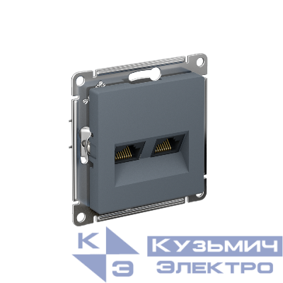 Розетка компьютерная 2-м AtlasDesign RJ45 + RJ45 кат.6A механизм грифель SE ATN000788