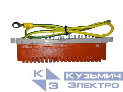 Плинт заземления неразмыкаемый, ABS, 10 пар, металлические контакты, нумерация (0-9), красный NETKO Optima "SB"