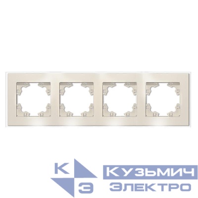 Рамка 4-м Афина стеклянная сл. кость (ivory) UNIVersal 2275