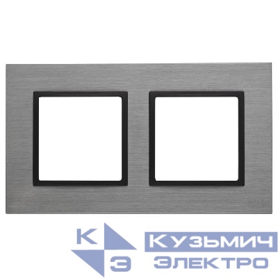 Рамка 2-м 14-5202-42 металл Elegance титан+антрацит ЭРА Б0034552