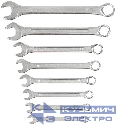 Ключ комбинированные в пластиковом держателе "Хард" набор 8шт (8-19мм) FIT 63424