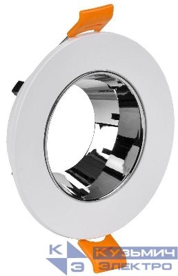 Светильник 4106 встраиваемый поворотный GU10 бел./хром пласт. IEK LT-UVB0-4106-GU10-1-K23