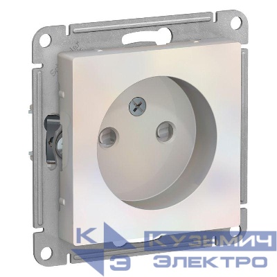 Розетка 1-м СП AtlasDesign 16А IP20 без заземл. защ. шторки механизм жемчуж. SE ATN000449