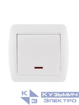 Выключатель 1-кл. ОП Demet 10А IP20 с подсветкой бел. LEZARD 711-0200-111