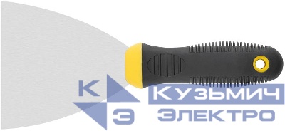 Шпатель нерж.сталь прорезин.ручка 4дюйм (100мм) черн.-желт. FIT 06686