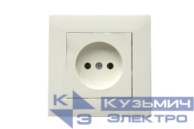 Розетка 1-м Karea RIZZ без заземл. керамика крем Makel 88010002