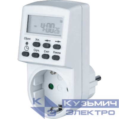 Таймер 61 555 NTR-E-S01-WH розет. электрон. Navigator 61555