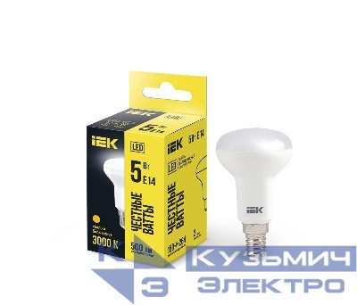 Лампа светодиодная R50 5Вт 3000К тепл. бел. E14 450лм 230-240В IEK LLE-R50-5-230-30-E14
