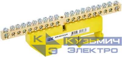 Шина PE "земля" на DIN-изоляторе ШНИ-6х9-20-Д-Ж IEK YNN10-69-20D-K05
