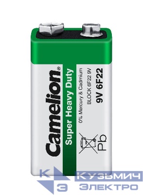 Элемент питания солевой "крона" R6F22 9В 6F22-SP1G SR-1 Camelion 1663