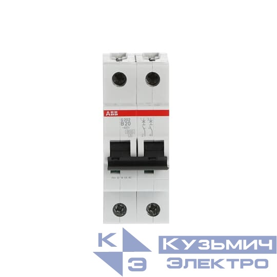 S202 B20  6кА  Автоматический выключатель 2-полюсный 2CDS252001R0205