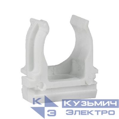 Держатель для труб (клипса) d20мм бел. (уп.10шт) Plast EKF derj-z-20-white