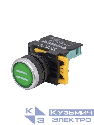 Выключатель кнопочный ВК22-EА3361 с символом "II" 1НО цилиндр d22мм IP65 зел. Электротехник ET010780