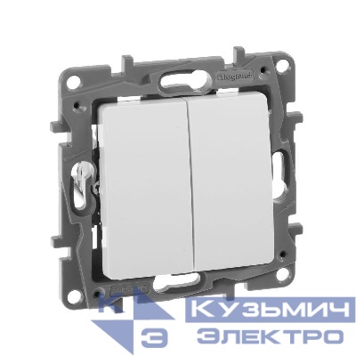 Переключатель 2-кл. СП Etika Plus 10А IP20 250В 10AX безвинтов. зажимы механизм бел. IEK 672212