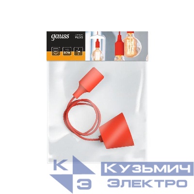Светильник Decor E27 IP20 200-240В 1м подвесной красн. GAUSS PL013