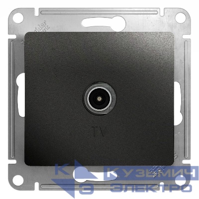 Розетка телевизионная проходная TV 1-м СП Glossa 4дБ механизм антрацит SE GSL000792