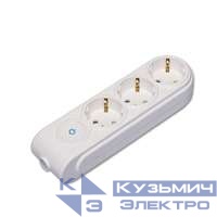 Колодка удлинителя 3-м с заземл. защ. шторки с выкл. Makel N3310000