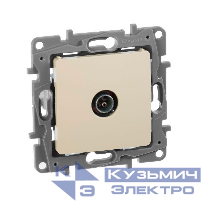 Розетка телевизионная TV СП Etika 2дБ 0-2400МГц с топологией "звезда" механизм сл. кость IEK 672351