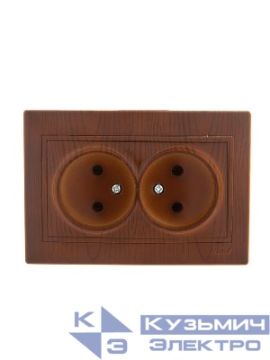 Розетка 2-м СП Mira 16А IP20 без заземл. керамика сосна LEZARD 701-0801-128