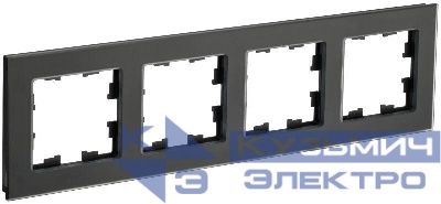 Рамка 4-м BRITE РУ-4-2-Бр стекло черн. матов. IEK BR-M42-G-31-K02