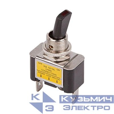 Тумблер 12В 30А (3с) ON-OFF 1п с зел. LED подсветкой (ASW-07D-2) Rexant 36-4353