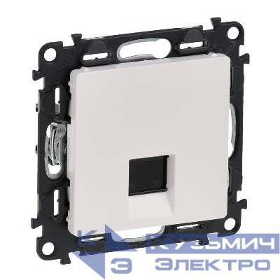 Механизм розетки комп. 1-м Valena Life RJ45 CAT.5E UTP с лицевой панелью бел. Leg 753440