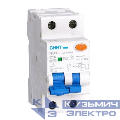 Выключатель автоматический дифференциального тока 1п+N C 32А 30мА тип AC 10кА NB1L (36мм) (R) CHINT 203110