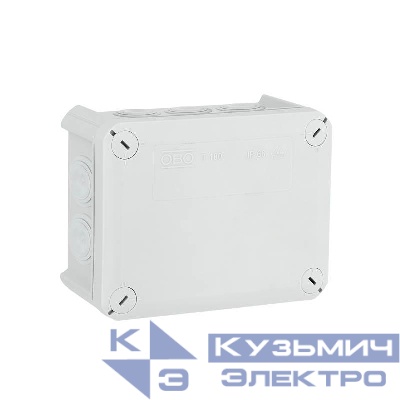 Коробка распределительная T100 136х102х57мм; внешн. размер 150х116х67мм IP66 вводы d25х10 сер. OBO 2007077