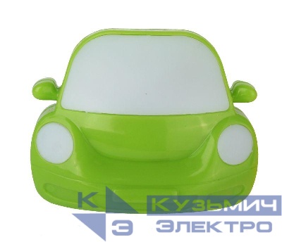 Светильник светодиодный NL-197 "Машинка" 220В ночник с выкл. зел. Camelion 13144