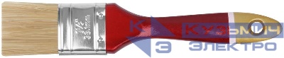 Кисть флейцевая "Классик" натуральная светлая щетина деревянная ручка 1. 5дюйм (38мм) FIT 01094