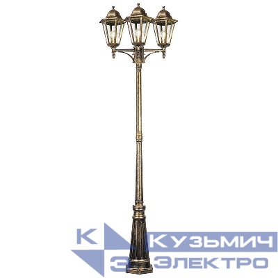 Светильник 6215/PL6215 3х100Вт E27 230В садово-парковый черн. зол. FERON 11208