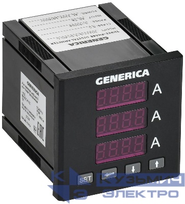 Амперметр цифровой щитовой 3ф 72х72 LED GENERICA IDA11-5-3-0-LED-G