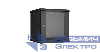 Шкаф настенный разборный 19дюйм 12U стекл. дверь Ш600хВ636хГ600мм 2 пары монтаж. направляющих черн. TLK TWC-126060-R-G-BK