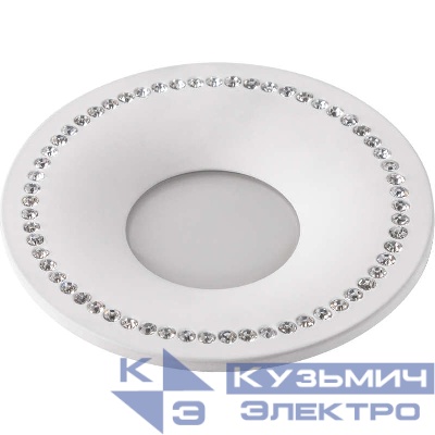 Светильник декоративный встраиваемый DLS-V103 GU5.3 WHITE "Vernissage" без лампы GU5.3 металл бел. отделка стразами литой Fametto 10727