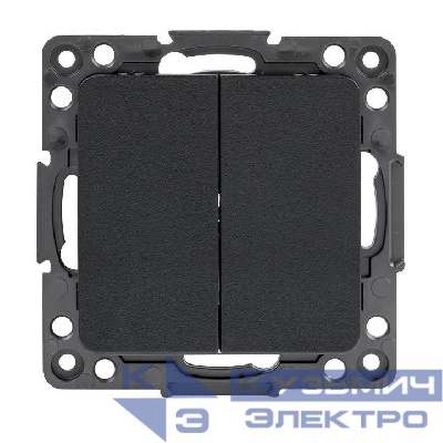 Переключатель проходной 2-кл. Стокгольм 10А винтов. клеммы механизм черн. PROxima EKF EZV10-027-20