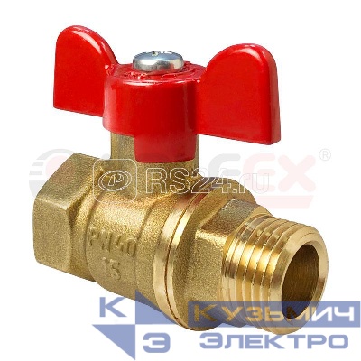 Кран шаровой латунный ВН/НР ручка-бабочка. 1 1/4дюйм (16/4) VALFEX VF.218.LB1.114