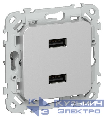 Розетка USB AA СП FLITE РЮ-2-ФлА 2.1А механизм алюм. IEK FI-U21-D31-K47