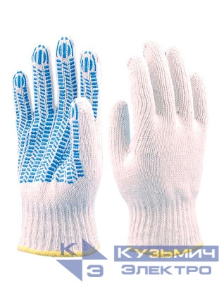 Перчатки х/б с ПВХ Люкс 62г ПРОТЕКТОР (пара) ЛЮКС-62-П