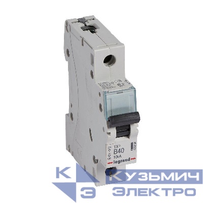 Выключатель автоматический модульный 1п B 40А 10кА TX3 6000 1мод. 230/400В Leg 403864