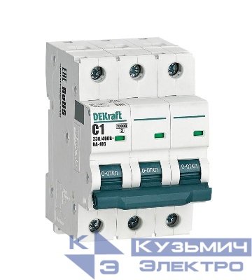 Выключатель автоматический модульный 3п C 1А 10кА ВА-105 DEKraft 13172DEK