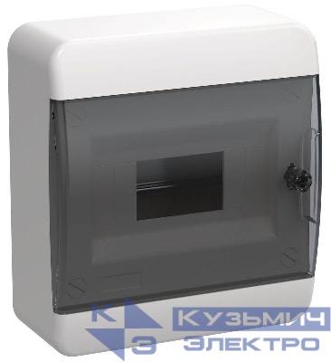 Корпус ЩРН-П-8 TEKFOR IP41 черн. прозр. дверь пластик. IEK TF5-KP12-N-08-41-K01-K03