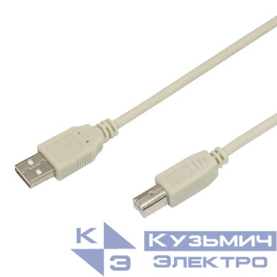 Шнур USB 2.0 (USB А-USB В) 1.8м сер. Rexant 18-1104