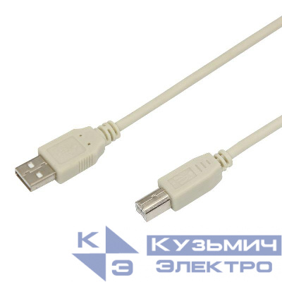 Шнур USB 2.0 (USB А-USB В) 1.8м сер. Rexant 18-1104