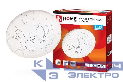 Светильник светодиодный DECO ОРИОН 36Вт 4000К 3240лм 230В 380х55мм IN HOME 4690612025070