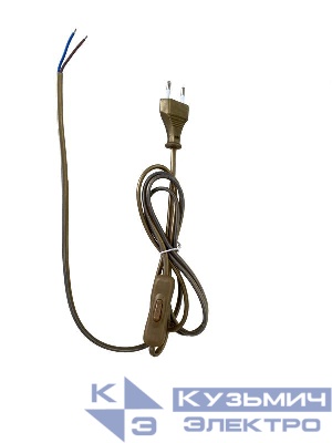 Провод с евроштекером с выключателем 2м 2х05кв.мм 2.5А зол. Duwi 28572 4