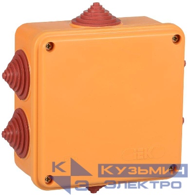 Коробка распаячная огнестойкая ПС 100х100х50 6P 4кв.мм IP55 6 вводов IEK UKF30-100-100-050-6-4-09