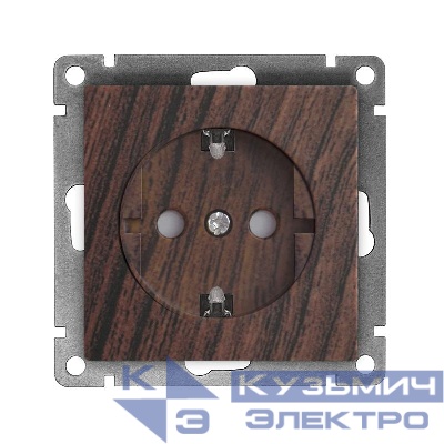 Розетка 1-м СП Афина 16А IP20 с заземл. защ. шторки механизм венге Universal A0049-V