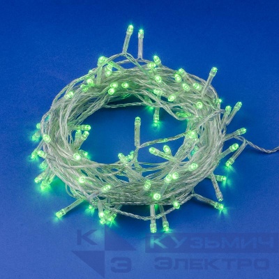 Гирлянда LED ULD-S1000-100/DTA GREEN IP20 10м 100 диодов зел. свет провод прозр. Uniel UL-00007198