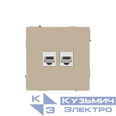 Розетка компьютерная 2-м KANT RJ45 кат.5E без шторки ванильн. марципан DKC 7015664