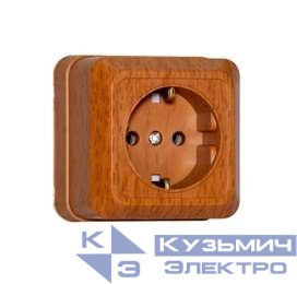 Розетка 1-м ОП Олимп 16А 220В с заземл. бук (еврослот) UNIVersal 7946796